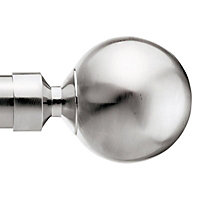 Nickel effect Metal Ball Curtain pole finial, Pack of 2