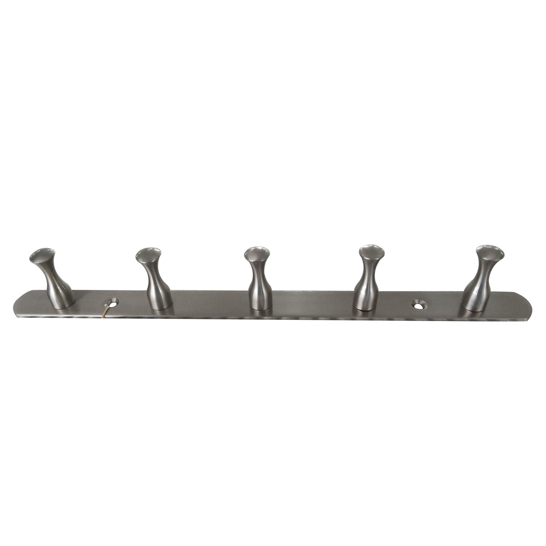 Nickel effect Steel 5 Hook rail, (L)327mm (H)25mm DIY at B&Q