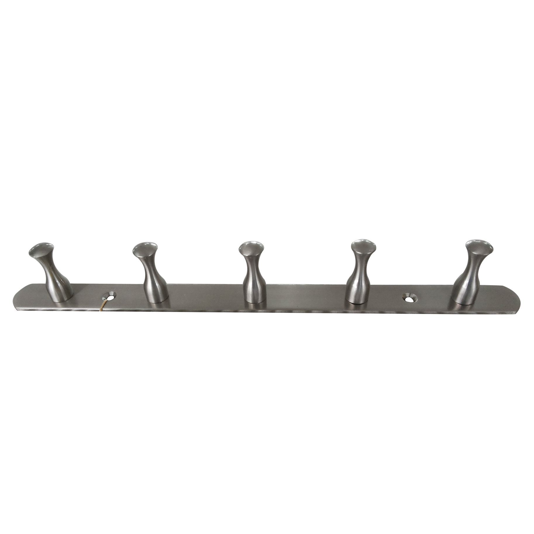 Nickel effect Steel 5 Hook rail, (L)327mm (H)25mm