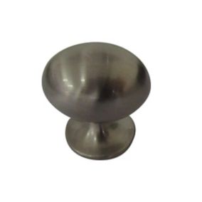 Nickel effect Zinc alloy Oval Furniture Knob (Dia)26mm, Pack of 6