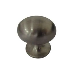 Nickel effect Zinc alloy Oval Furniture Knob, Pack of 6