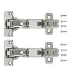 Nickel-plated Metal Concealed hinge (L)35mm, Pack of 2