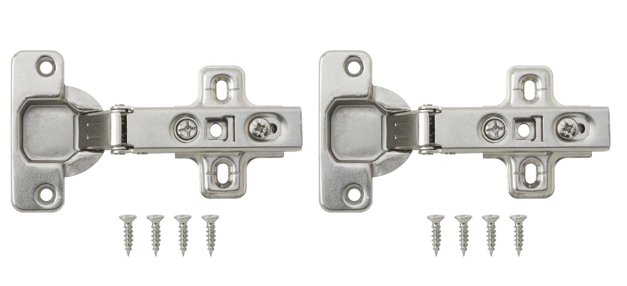 Nickel-plated Metal Sprung Concealed hinge (L)35mm, Pack of 2