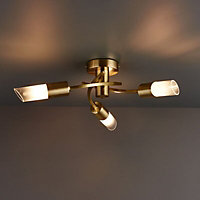 Nico Gold effect 3 Lamp Ceiling light