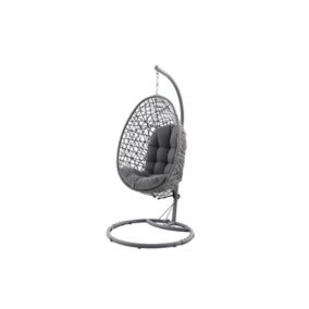 Nikouria Metal Steel grey Hanging egg chair