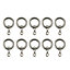 Nisis Nickel effect Grey Curtain ring, Pack of 10