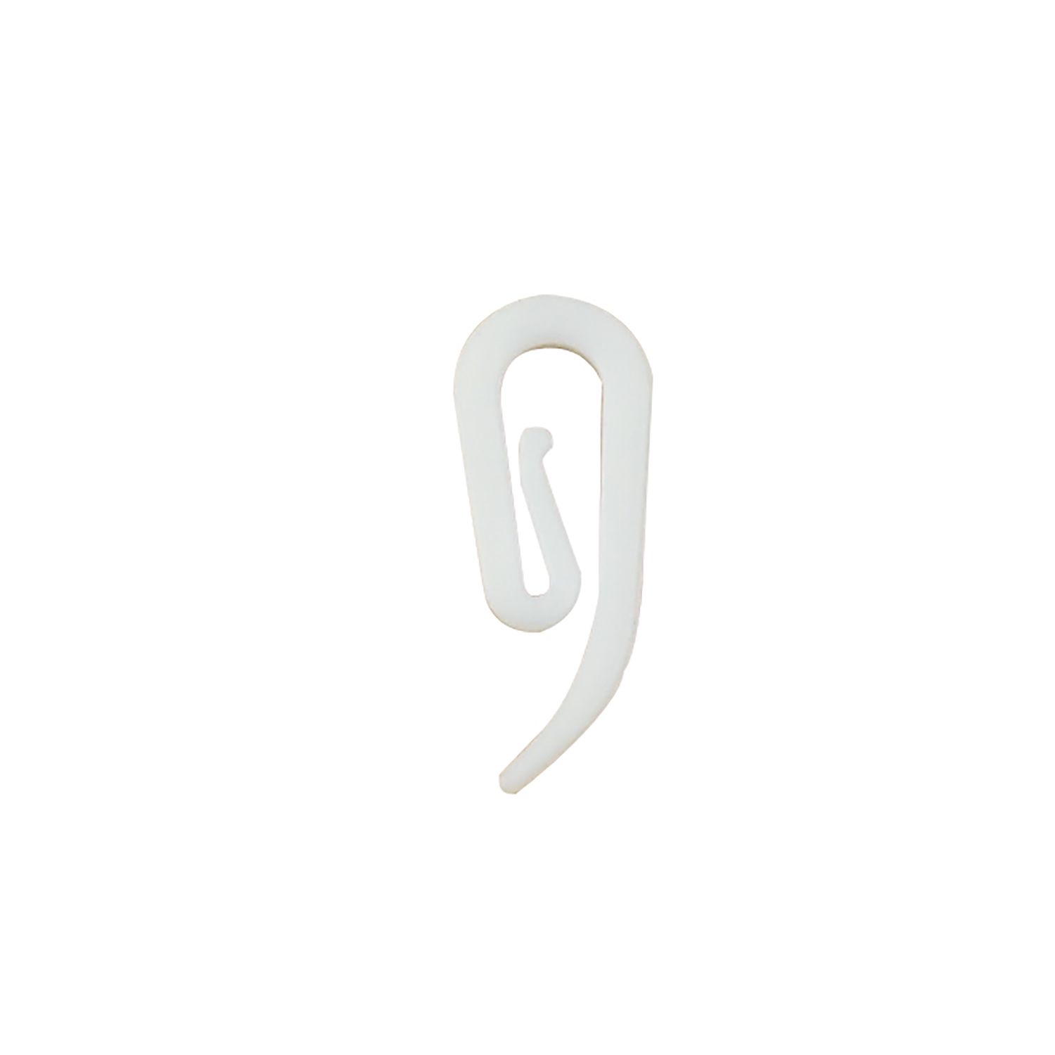Nisis Plastic White Curtain hook, (L)27mm, Pack of 100