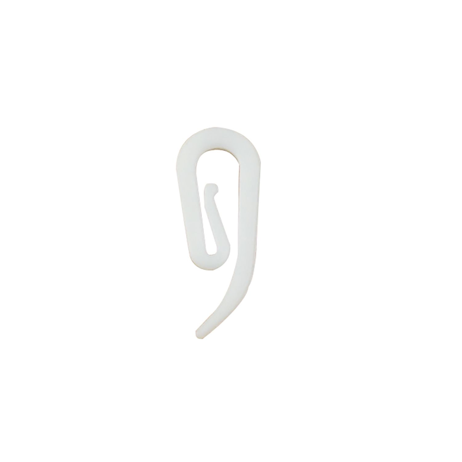 Nisis Plastic White Curtain hook, (L)27mm, Pack of 20
