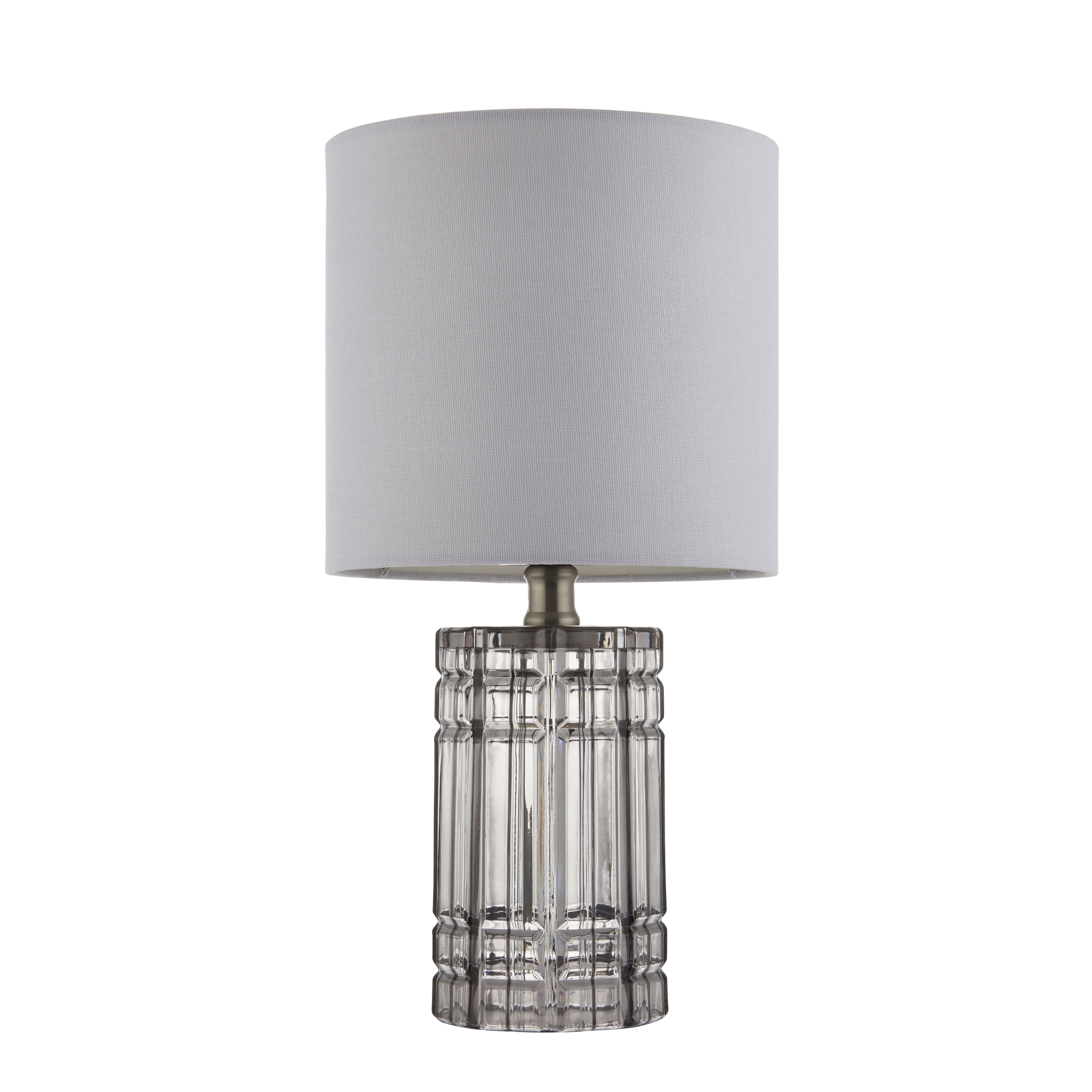 Nixie Glass Square Smoked grey Table lamp