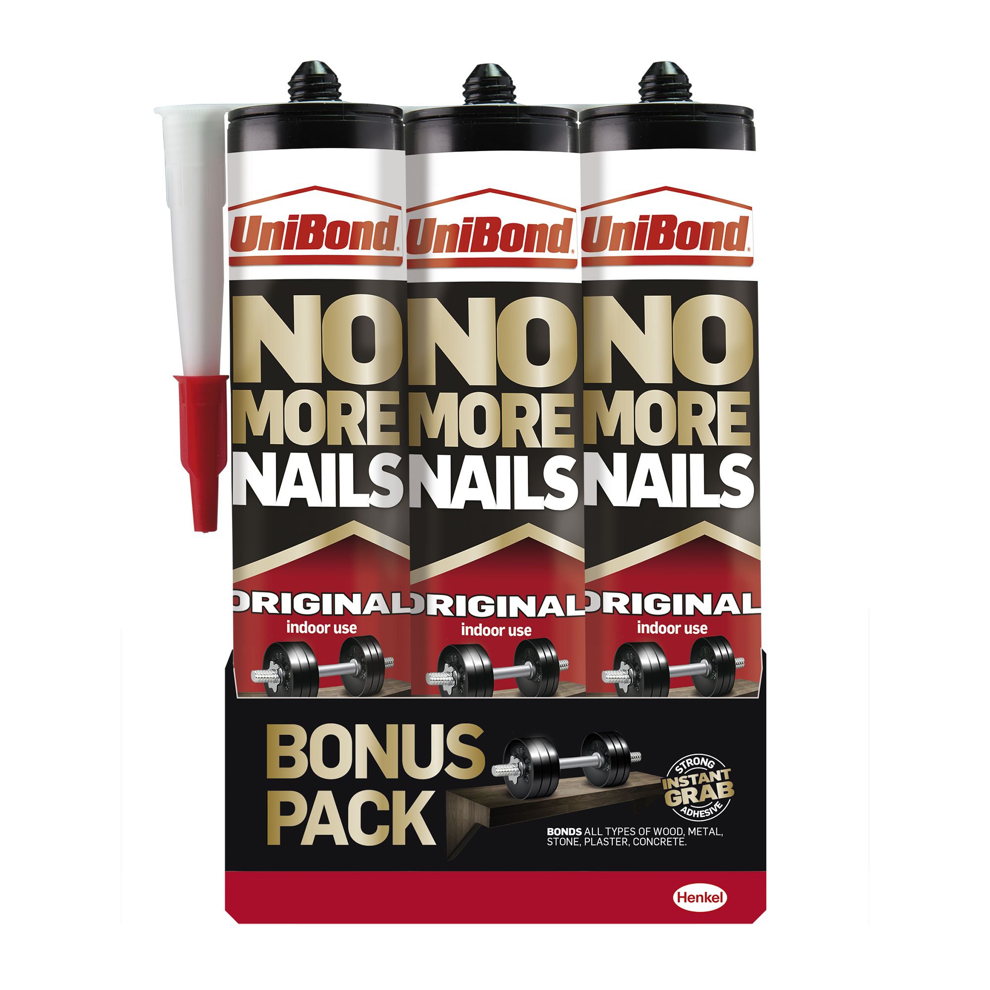 No More Nails Original White Grab adhesive 840ml, Pack of 3 DIY at B&Q