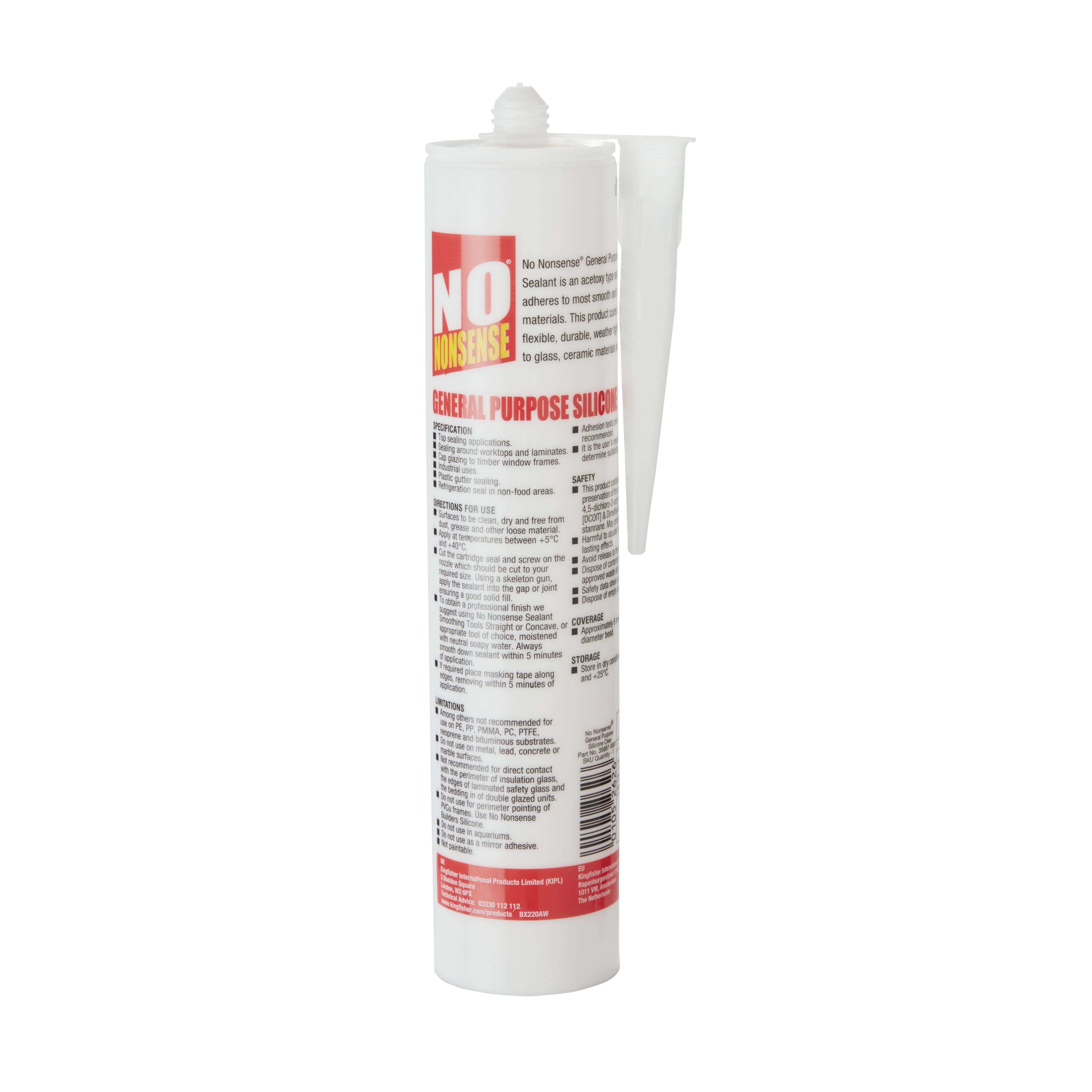 No Nonsense silcone Silicone-based Clear Ceramic, glass & metal Multi-purpose Sealant, 310ml 2