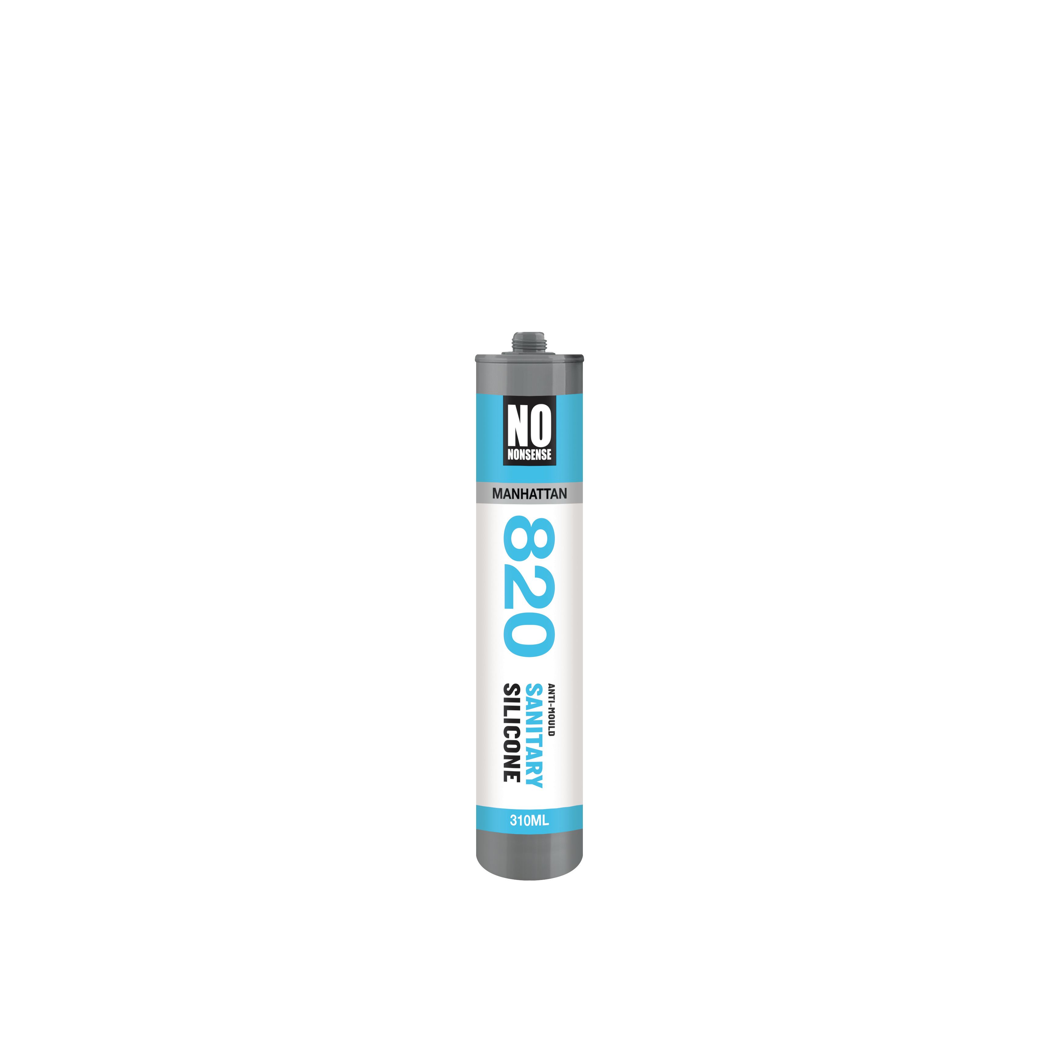 No Nonsense Silicone Manhattan Silicone-based Bathroom & kitchen Cartridge Sanitary sealant, 310ml