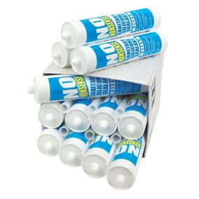 No Nonsense Silicone Mould resistant Clear Bathroom & kitchen Sanitary sealant, 310ml, Pack of 12