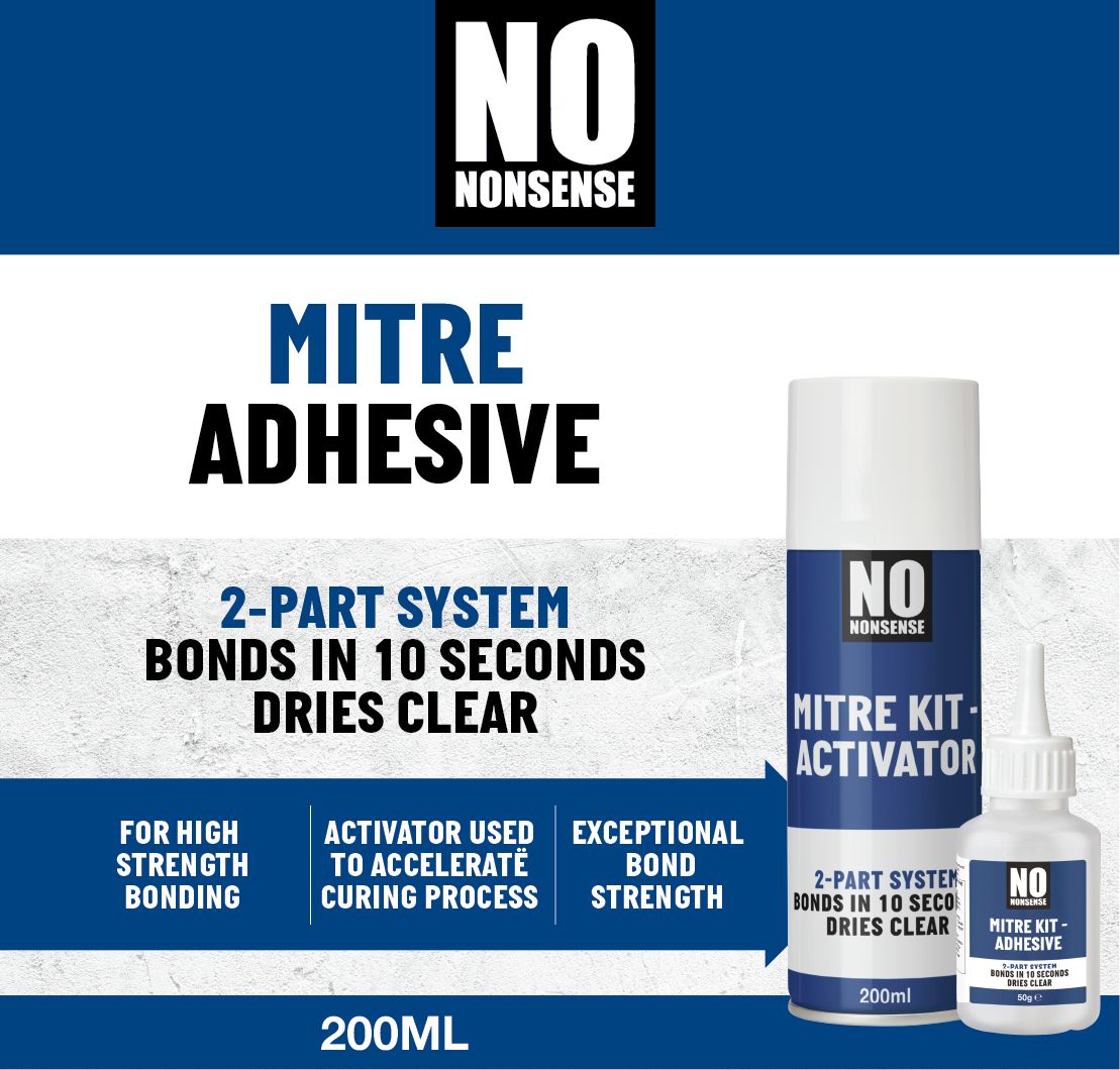No Nonsense Transparent Mitre adhesive 200ml, Set