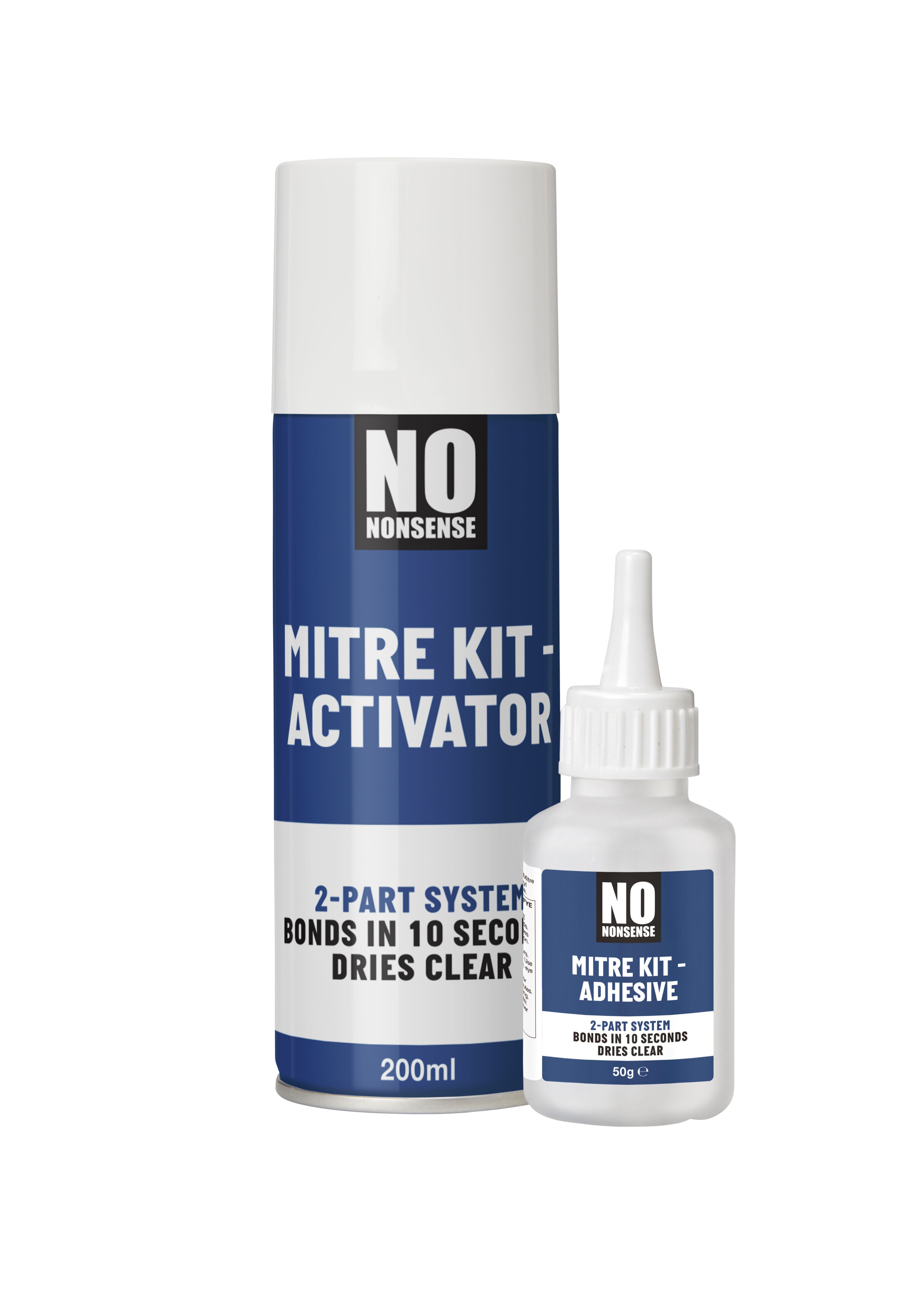 No Nonsense Transparent Mitre adhesive 200ml, Set