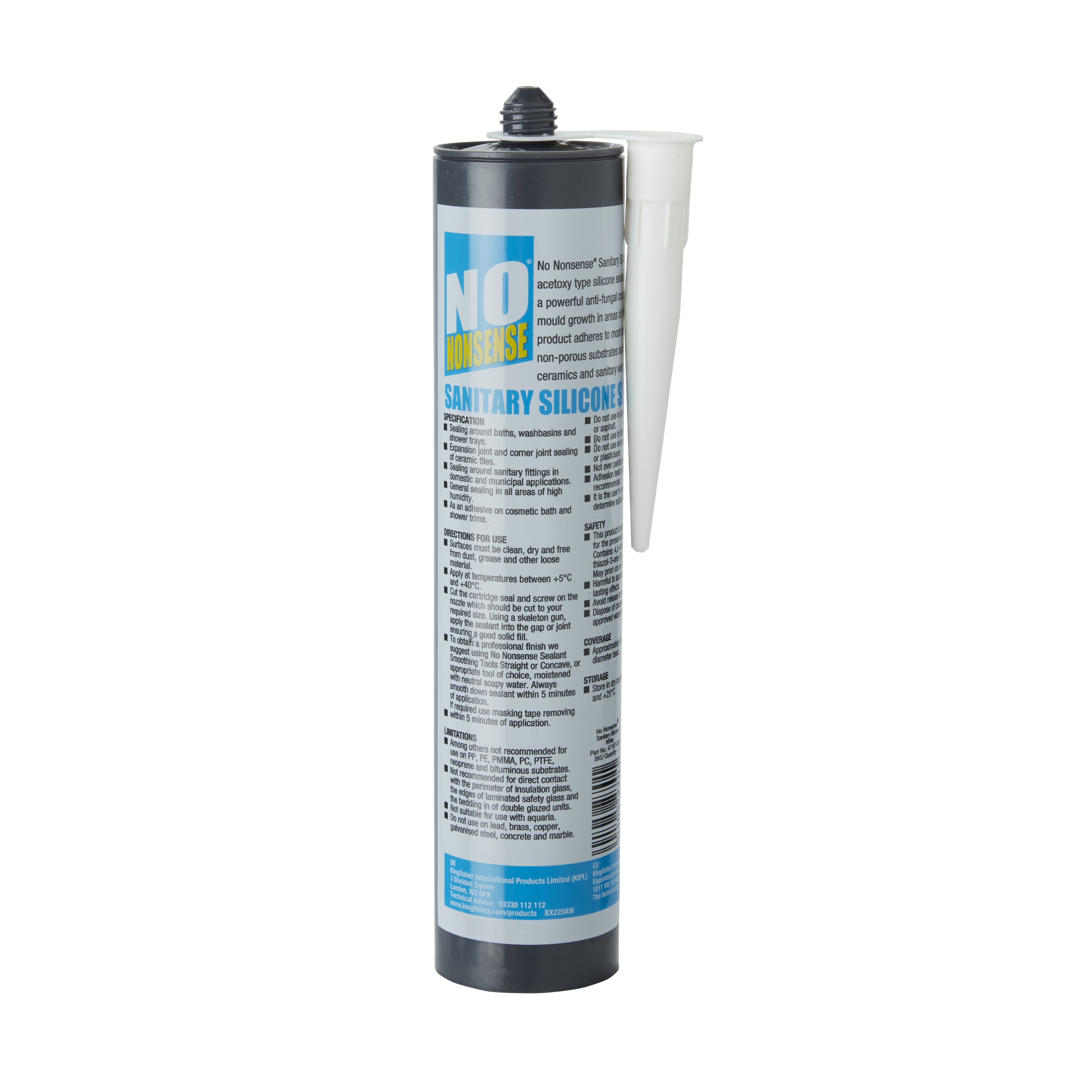 1 mastic silicone sanitaire No Nonsense blanc 310 ml, Mastic