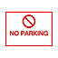 No parking PVC Safety sign, (H)150mm (W)200mm