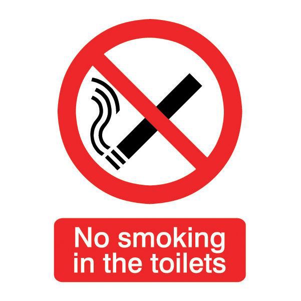 No Smoking In The Toilets Self Adhesive Labels H 200mm W 150mm Diy