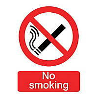 No smoking Self-adhesive labels, (H)200mm (W)150mm