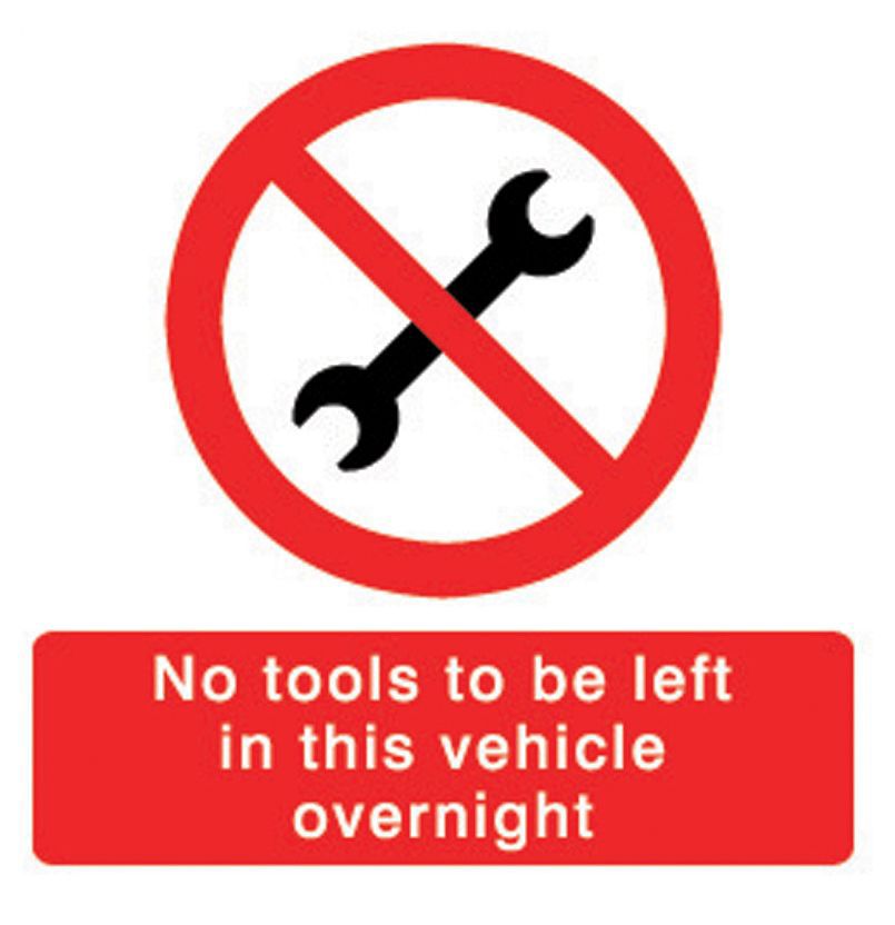 Vehicle Safety Warning Sign No Tools Left In This Vehicle Overnight V3 - Foto 4
