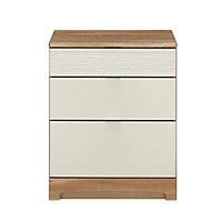 Noah Mussel oak effect 3 Drawer Chest of drawers (H)740mm (W)600mm (D)450mm
