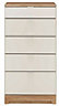 Noah Mussel oak effect 5 Drawer Chest of drawers (H)1140mm (W)600mm (D)450mm