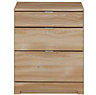 Noah Oak effect 3 Drawer Chest of drawers (H)740mm (W)600mm (D)450mm