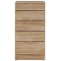 Noah Oak effect 5 Drawer Chest of drawers (H)1140mm (W)600mm (D)450mm