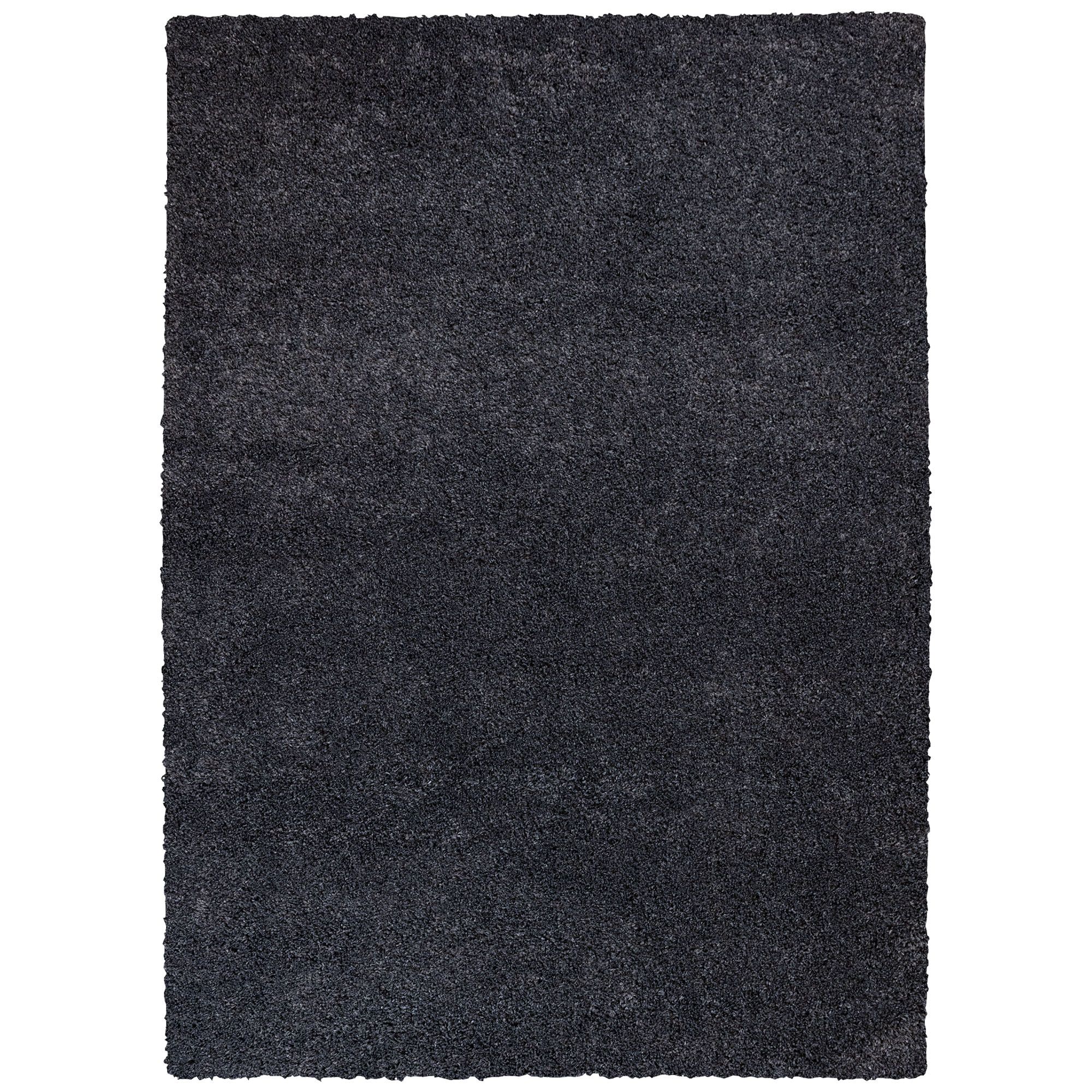 Noelia Dark grey Shaggy Medium Rug, (L)170cm x (W)120cm
