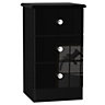 Noire High gloss black 3 Drawer Ready assembled Bedside table (H)700mm (W)400mm (D)410mm