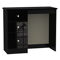 Noire High gloss black 3 Drawer Ready assembled Dressing table (H)800mm (W)930mm (D)410mm