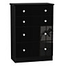 Noire High gloss black 4 Drawer Ready assembled Chest of drawers (H)1080mm (W)770mm (D)410mm