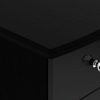 Noire High gloss black Midi Double Wardrobe (H)1270mm (W)770mm (D)540mm