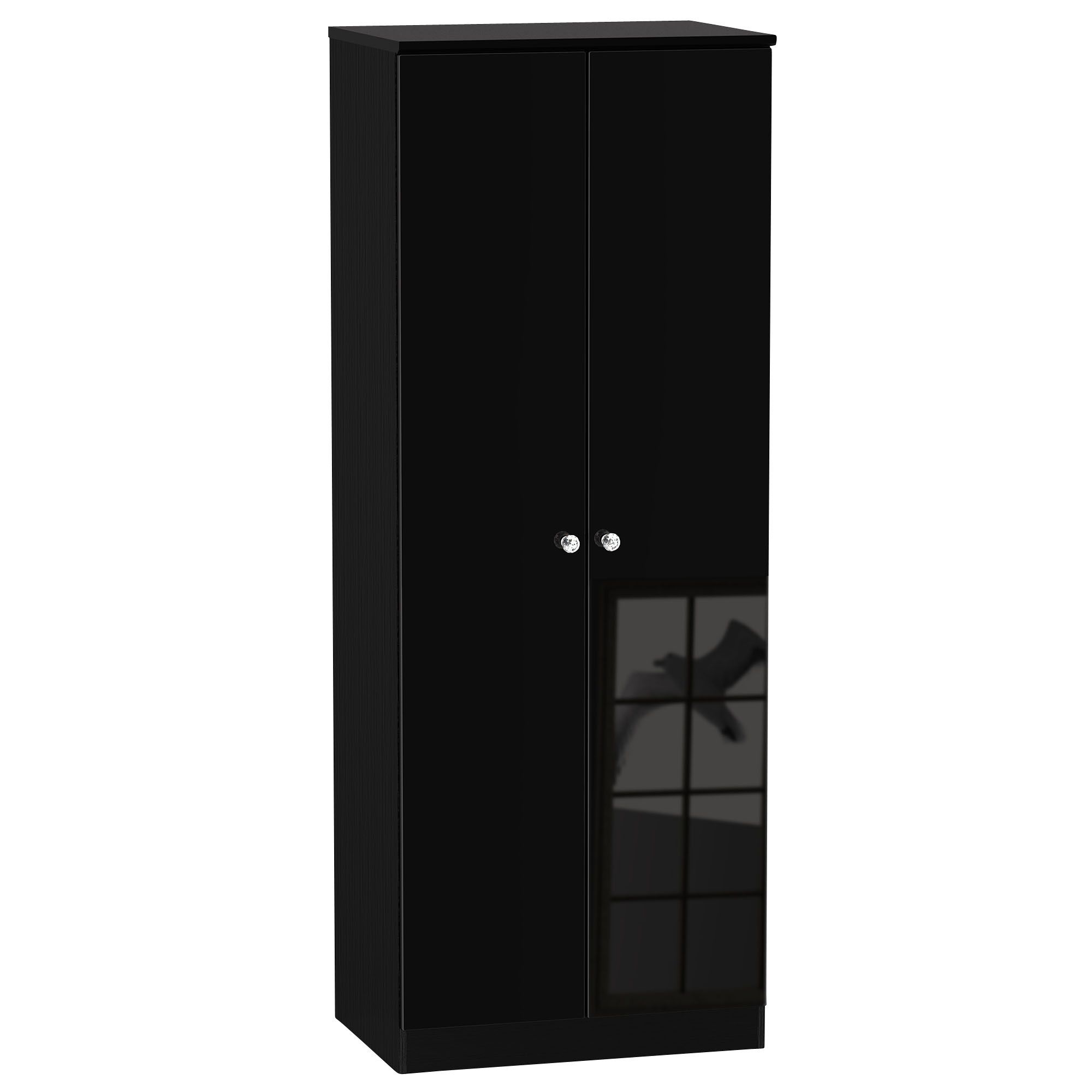 Black gloss store double wardrobe