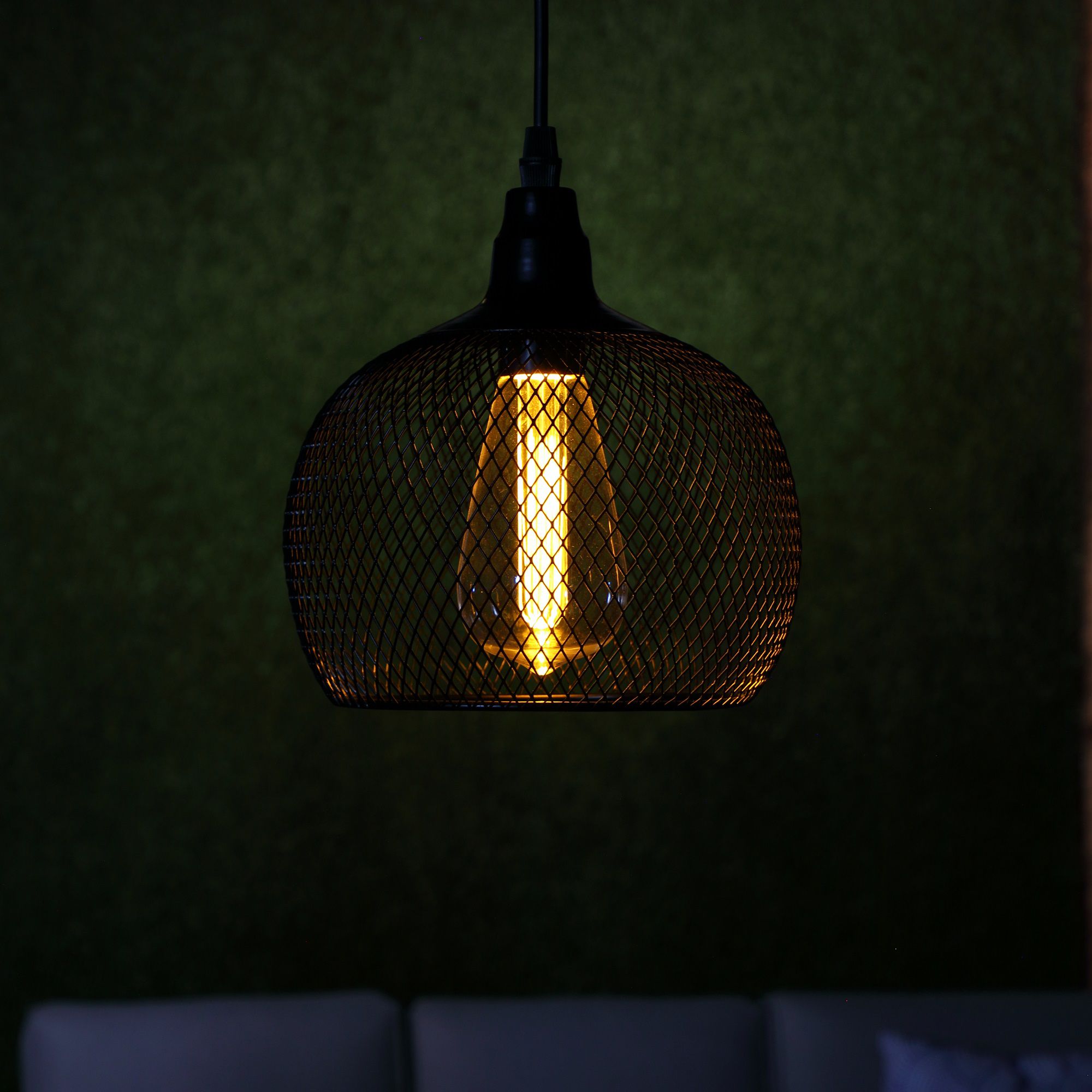 Noma Chloe Mesh Black Warm white LED Pendant light