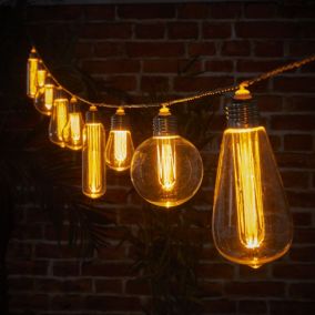 Noma Festoon Lights Mains-powered (plug-in & wired) Warm white 10 LED Outdoor String lights