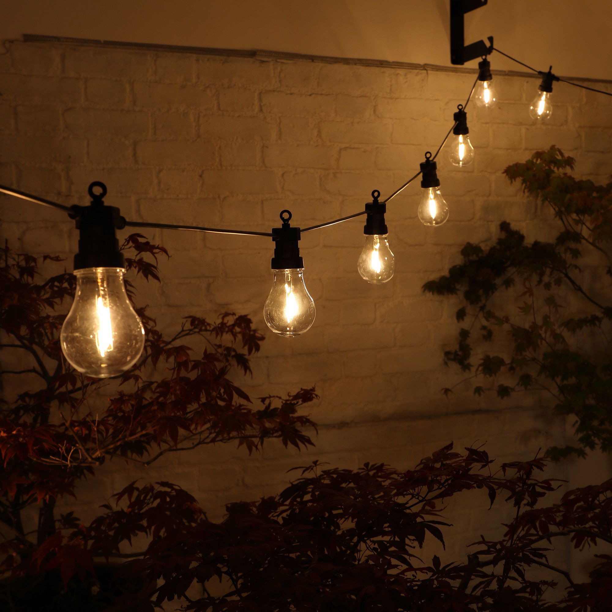 Noma Festoon Lights Mains powered plug in wired Warm white 20 LED Outdoor String lights