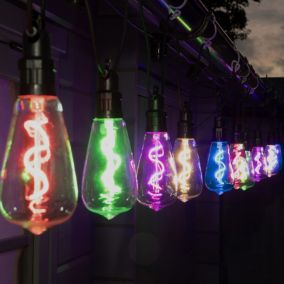 Noma Plastic Festoon Mains-powered (plug-in) Multicolour 10 LED Indoor & outdoor String lights