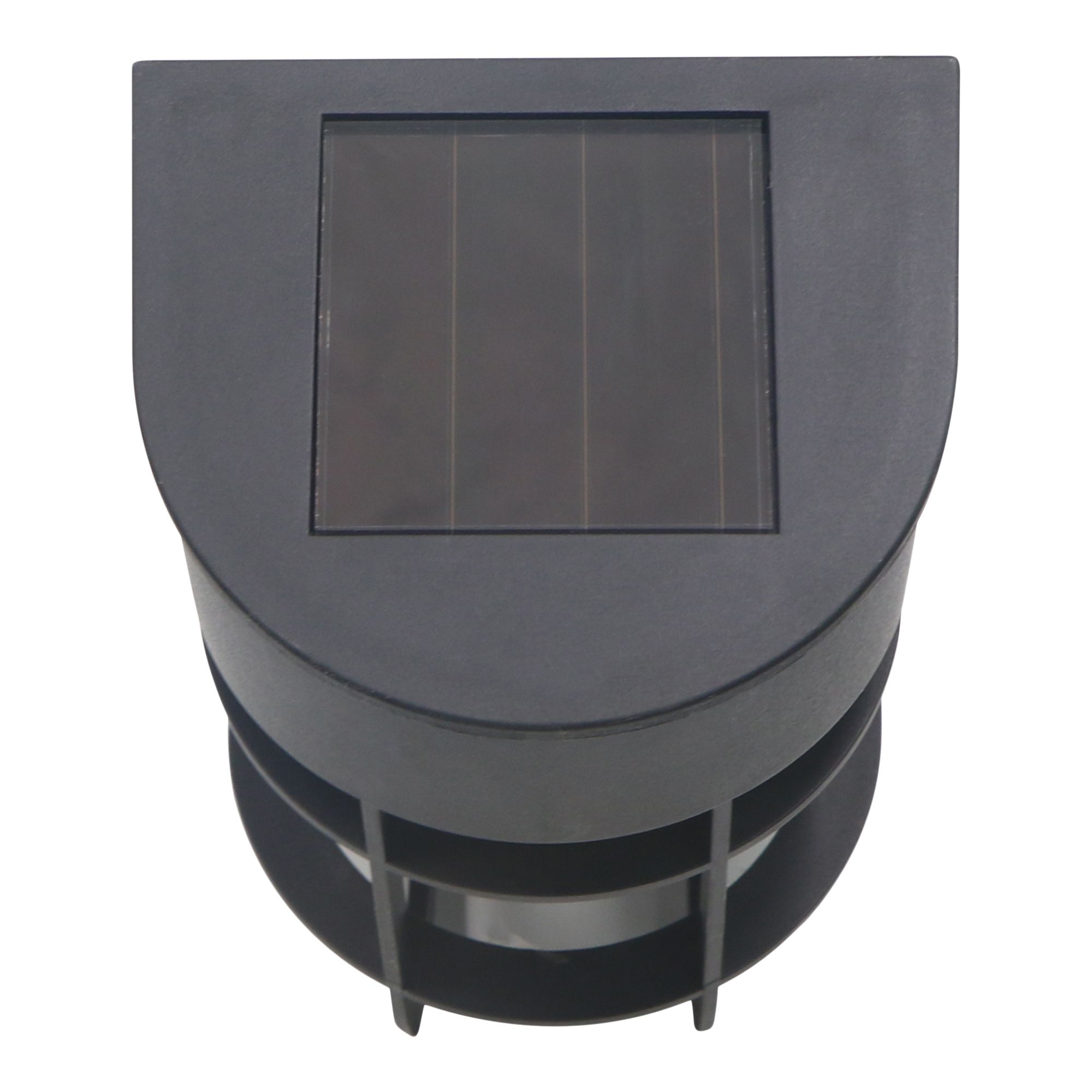 Non-adjustable Black Solar-powered Integrated LED Outdoor Wall light, Pack of 2