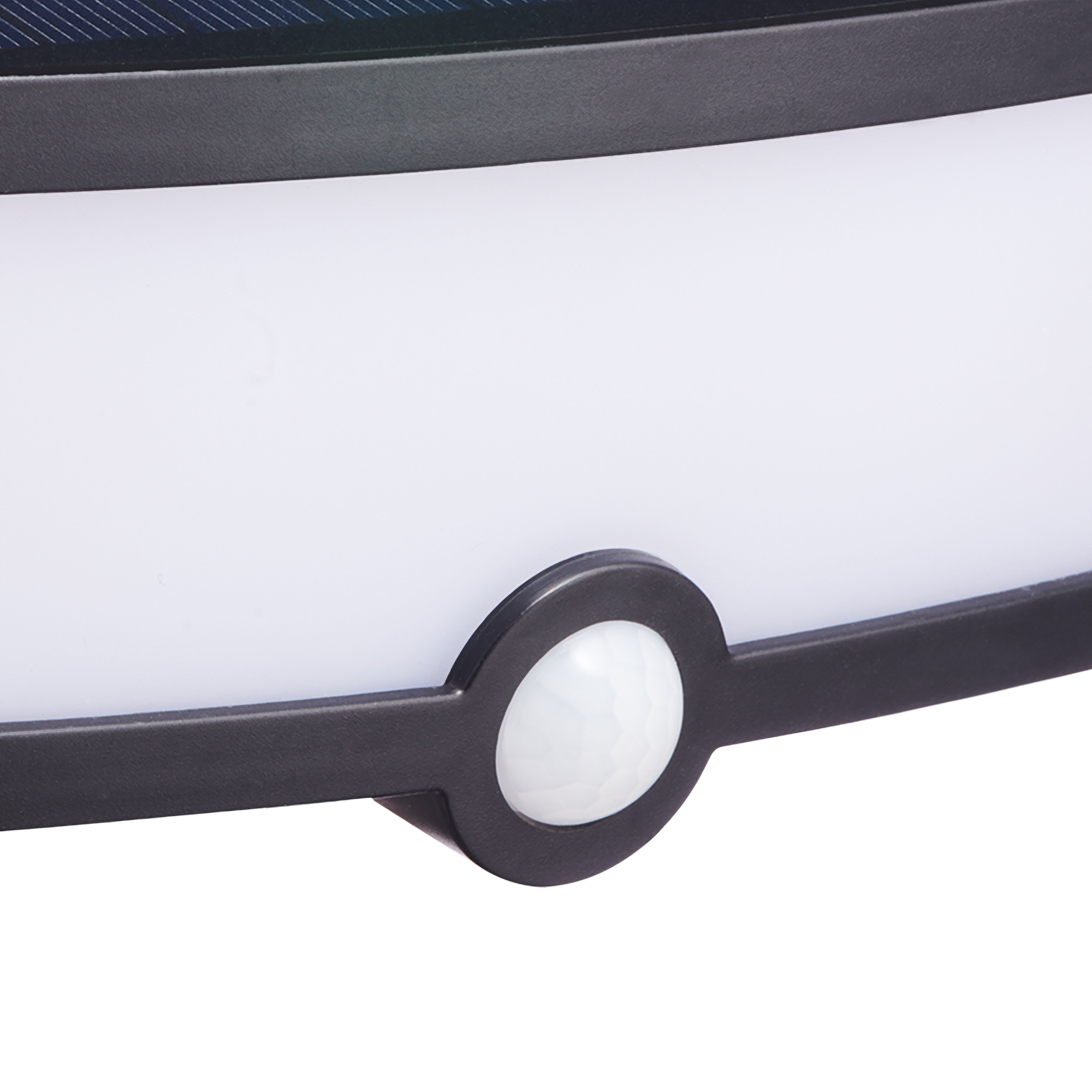 Non-adjustable Brushed Black Solar-powered Integrated LED PIR With motion sensor Outdoor Wall light