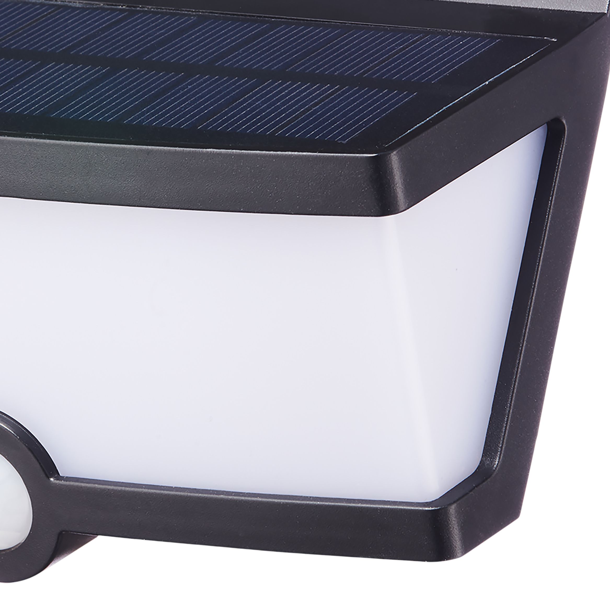 Non-adjustable Brushed Black Solar-powered Integrated LED PIR With motion sensor Outdoor Wall light