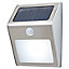 Non-adjustable Brushed Silver effect Solar-powered LED PIR Motion sensor Outdoor Wall light