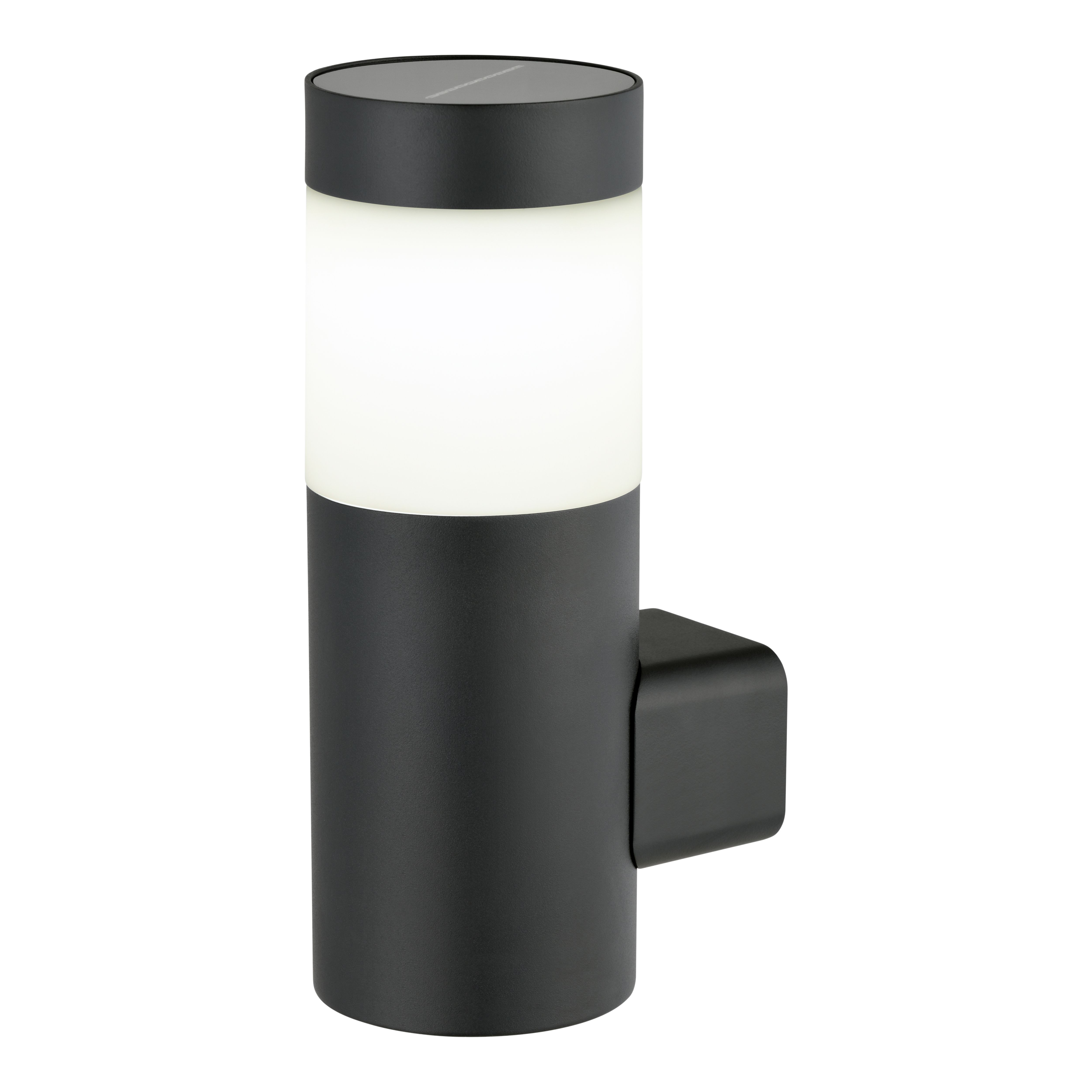 Non-adjustable Dark grey Solar-powered Integrated LED Without motion sensor Outdoor Wall light