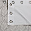 Nordic Cream Leaf Lined Eyelet Curtains (W)167cm (L)228cm, Pair