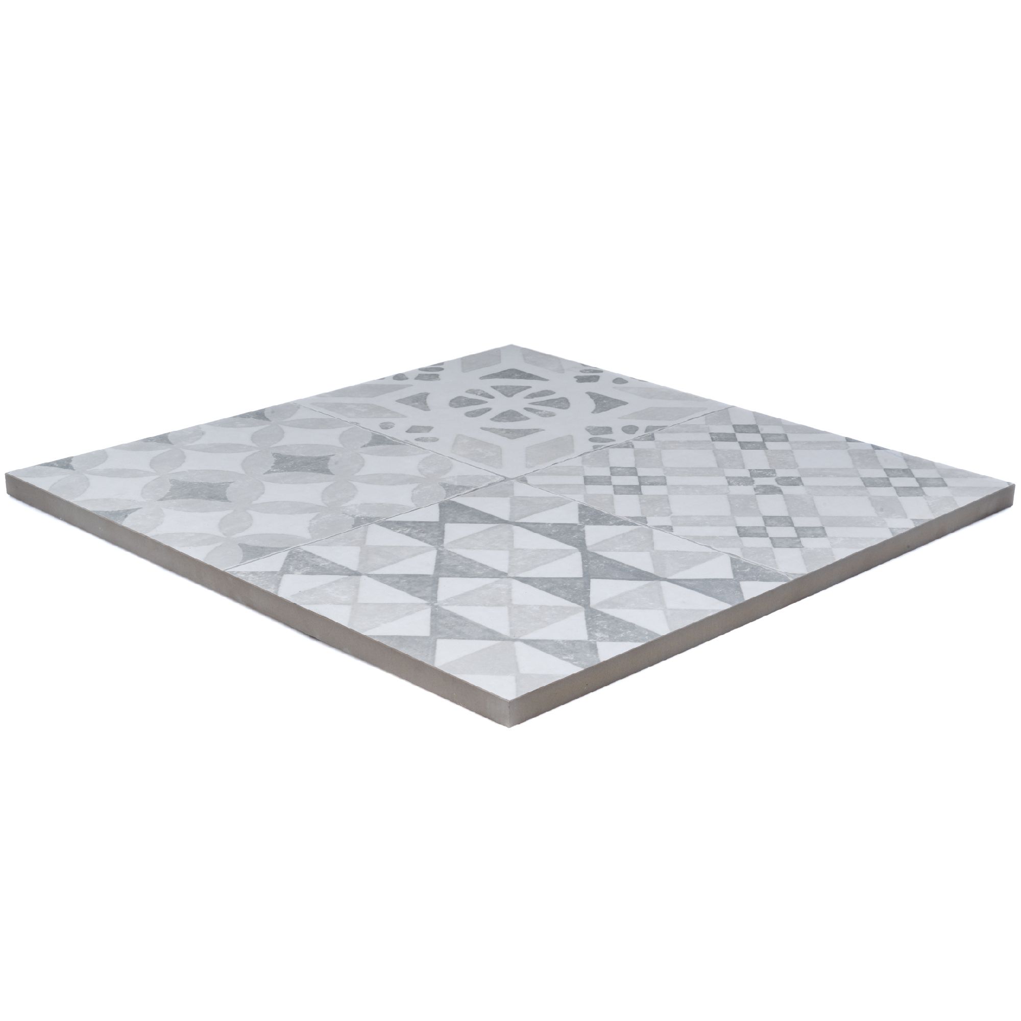 Nordic décor Grey Matt Geometric Stone effect Porcelain Outdoor Floor Tile - 3