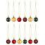 Nordic tradition Assorted Green, gold, purple & red Assorted Bauble, Pack of 12