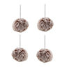 Nordic tradition Grey Faux fur Bauble, Pack of 4