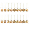 Nordic tradition Matt Gold Glitter effect Assorted Bauble, Pack of 18