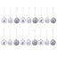 Nordic tradition Matt Silver Glitter effect Assorted Bauble, Pack of 18