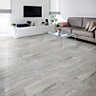 Nordico Grey Wood effect Porcelain Floor tile, Pack of 8, (L)618mm (W)310mm